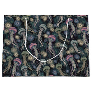 Ätherische Quallen und Anemone in Aquamarin und ro Große Geschenktüte
