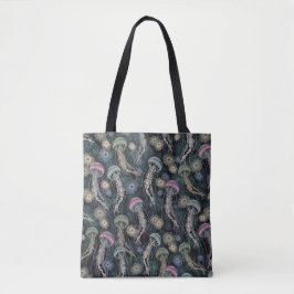 Ätherische Quallen und Anemone in Aquamarin und ro Tasche