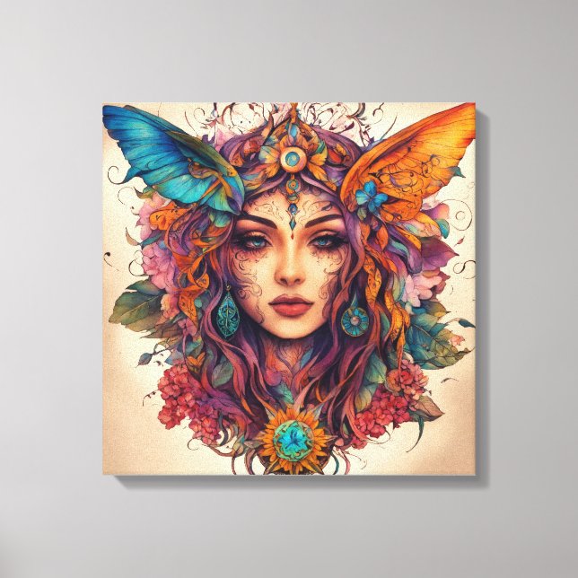 "Ätherische Schönheit: Canva Kunst des Mesmerisier Leinwanddruck (Vorderseite)