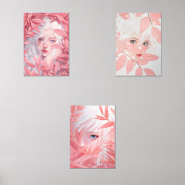 Ätherische Schönheit in Bloom Dreamy Weißhaar Bilderwand Sets