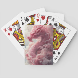 Ätherische Szenarien: Rosa Drache in den Wolken Spielkarten