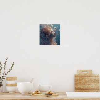 Ätherische Unterwasser-Göttin Blumenkrone Poster