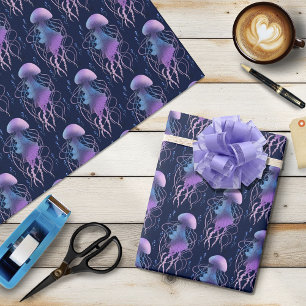 Ätherische violette Blaue Qualle Geschenkpapier