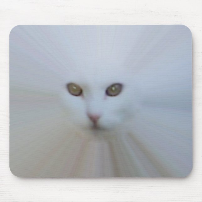 ätherische weiße Katze Mousepad (Vorne)