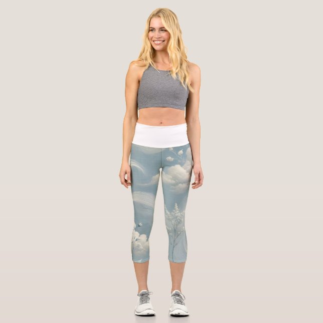 Ätherische Wolken Capri Leggings (Vorderseite)