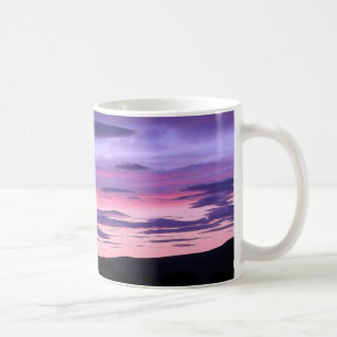 Ätherischer Abend Sonnenuntergang Sanfter Lila Far Kaffeetasse