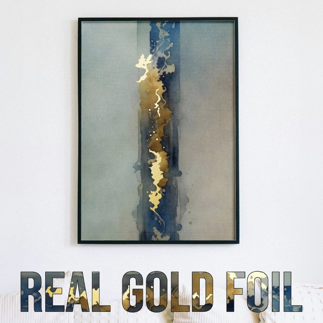 Ätherischer, abstrakter, goldblauer Sand Foliendrucke (Von Creator hochgeladen)