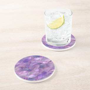 Ätherischer Amethyst-Fluss Eleganter Abstrakter Li Getränkeuntersetzer