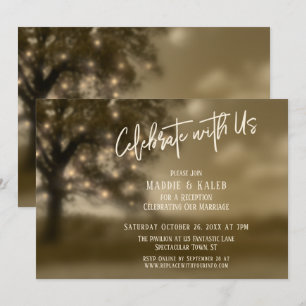 Ätherischer Baum mit Lichtern Feiert mit uns Empfa Einladung