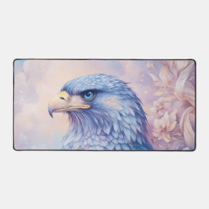 Ätherischer Blau Feder Adler Pastell Blumen Fantas Schreibtischunterlage