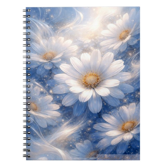 Ätherischer Blaue Daisy Traum Notizblock (Vorderseite)