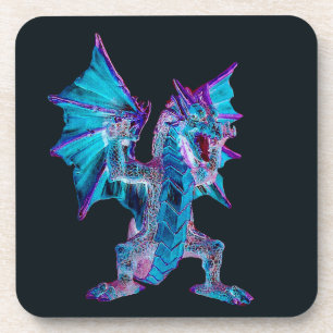 Ätherischer Blauer Glut Drache Myth Inspirierter S Getränkeuntersetzer