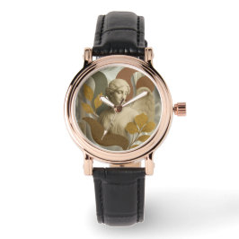 Ätherischer Engel mit goldenen Blätter Armbanduhr