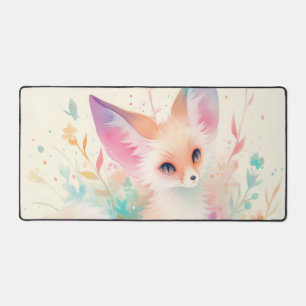 Ätherischer Fennec Fuchs Pastell Regenbogen Aquare Schreibtischunterlage