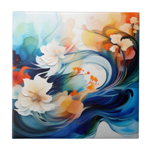 Ätherischer Fluss von Alkohol Tinte Fliese