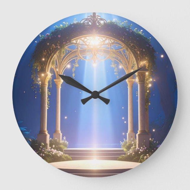 Ätherischer Gateway-Mystical-Forest-Uhr Große Wanduhr (Vorderseite)