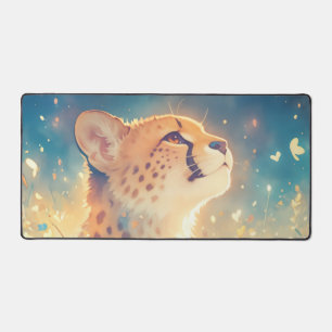 Ätherischer Gepard-Welpe Goldener Glanz Himmlische Schreibtischunterlage