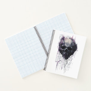 Ätherischer Schädel Abstrakte Grunge Dunkle Kunst Notizbuch