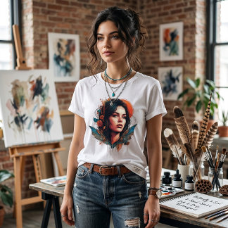 Ätherischer Schmetterling Bohemian Geist Porträt K Tri-Blend Shirt