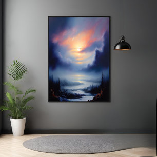 Ätherischer Sonnenaufgang über die malerische Berg Poster