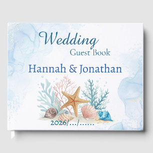Ätherischer Strand Seestern & Sanddollar-Hochzeit  Gästebuch