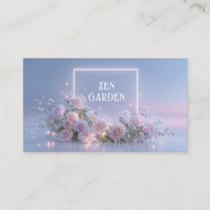 Ätherisches Erröten Rosenflorales und pastellfarbe Visitenkarte
