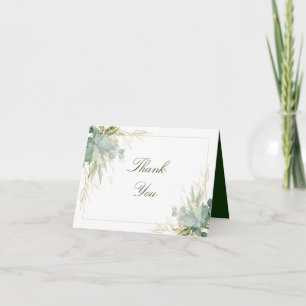 Ätherisches Eukalyptus-Blattgrün Hochzeit Dankeskarte