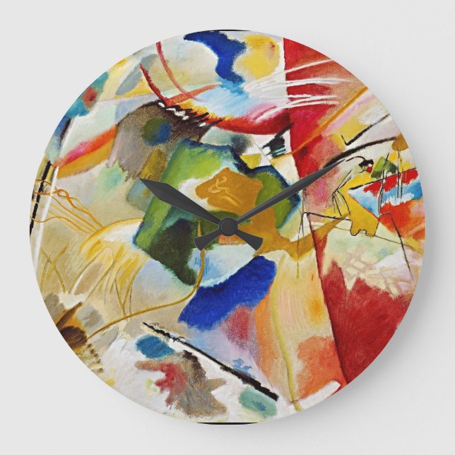 Ätherisches grünes Zentrum: Ein Kandinsky-Meisterw Große Wanduhr (Vorderseite)