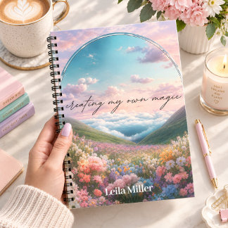 Ätherisches Pastell-Wasserfarben-Blumen-Notizbuch Notizblock