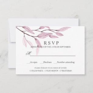 Ätherisches Rosa AUSWAHL DER RSVP - MAHLZEITEN