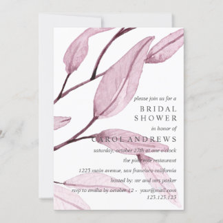 Ätherisches Rosa | Brautparty Hochzeit mit Leafy Einladung