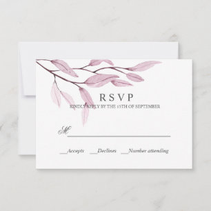 Ätherisches Rosa   WEDING RESPONSE UAWG RSVP Karte