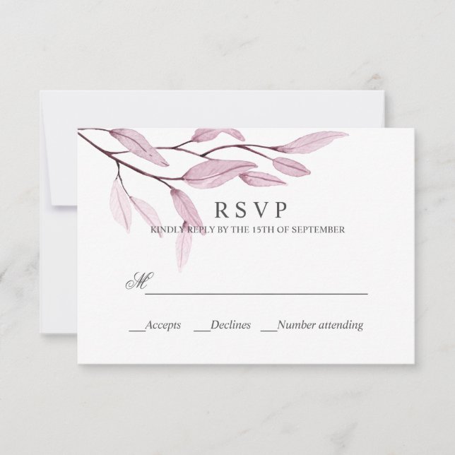 Ätherisches Rosa | WEDING RESPONSE UAWG RSVP Karte (Vorderseite)