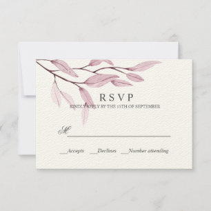 Ätherisches Rosa   WEDING RESPONSE UAWG RSVP Karte