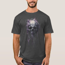 Ätherisches Totenkopf-Abstrakt-Grunge-Dunkelart-T-