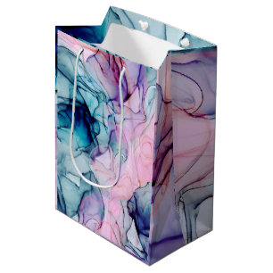 Ätherisches Türkis Rosa Lila Tinten Moderner Glamo Mittlere Geschenktüte