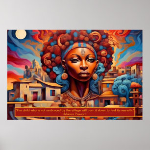 Ätherisches Wesen: Afrikanische Träume Porträt Mot Poster
