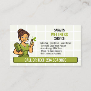 Ätheröl-Massage-Spa-QR-Cartoon-Girl Visitenkarte