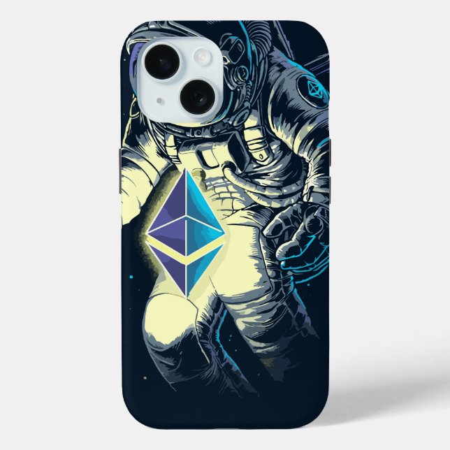 Ätherum Krypto Astronaut - ETH zum Mond Case-Mate iPhone Hülle (Rückseite)