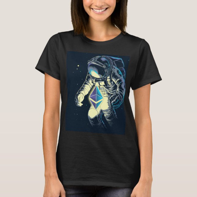 Ätherum Krypto Astronaut - ETH zum Mond T-Shirt (Vorderseite)