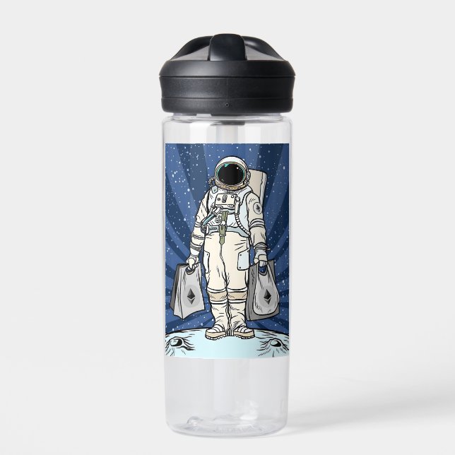 Ätherum zum Mond ETH Space Man Merch Trinkflasche (Vorderseite)