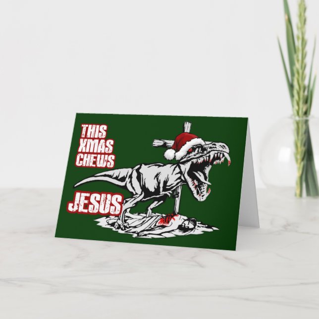 Athiest T Rex Weihnachten (Vorderseite)