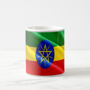 Äthiopien - Äthiopische Flagge - Kaffeetasse