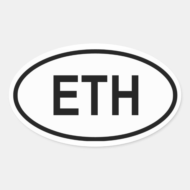 Äthiopien "ETH" Ovaler Aufkleber (Vorderseite)