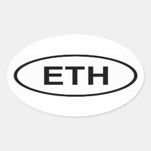 Äthiopien "ETH " Ovaler Aufkleber