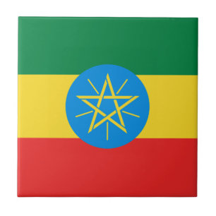 Äthiopien Flag Keramik Tile Fliese