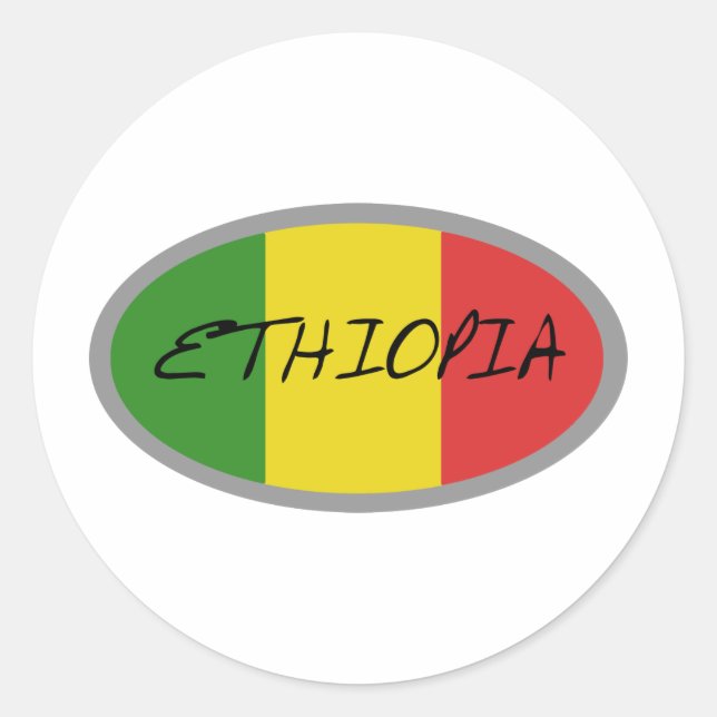 Äthiopien Flagge Design! Runder Aufkleber (Vorderseite)