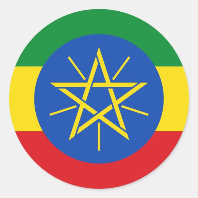 Äthiopien-Flaggenaufkleber Runder Aufkleber (Vorderseite)