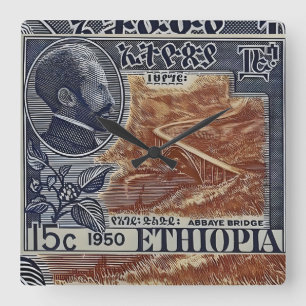 Äthiopien Haile Selassie Rasta Jah Rastafari Wurze Quadratische Wanduhr