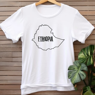 Äthiopien Landkarte Kontur Äthiopisches Nationalge T-Shirt